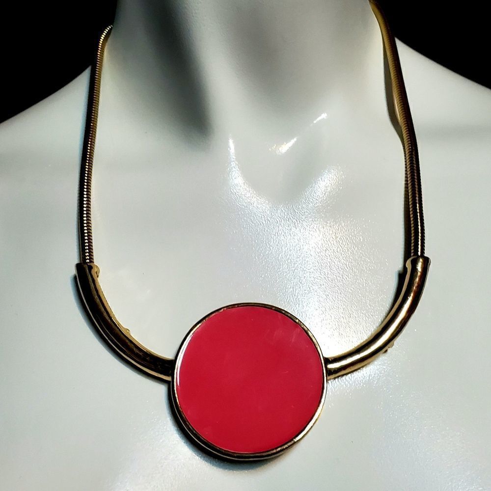 Colorful Charming Charlie Gold & Pink Necklace